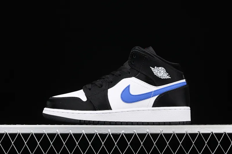 All Categories Air Jordan Jordan Series Basketball Shoes Air Jordan 1 Mid Special Price G Version Pure Original Air Jordan 1 Mid GS AJ1 Joe 1 Blue Panda China Basketball Shoes 554725-084